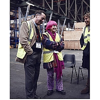 Talking with zandra rhodes.