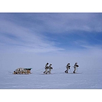 Horace batten seal ski boots re-enacting scotts last trek to the pole